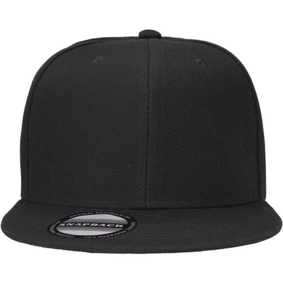Flat Bill Snapback Hat Solid Color Adjustable Cap Hip Hop Streetwear Style - Picture 4 of 6